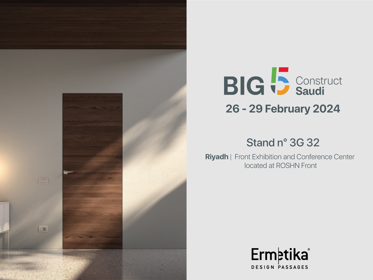 Ermetica alla fiera BIG 5 Saudi: porte di design italiano nel cuore dell’Arabia Saudita